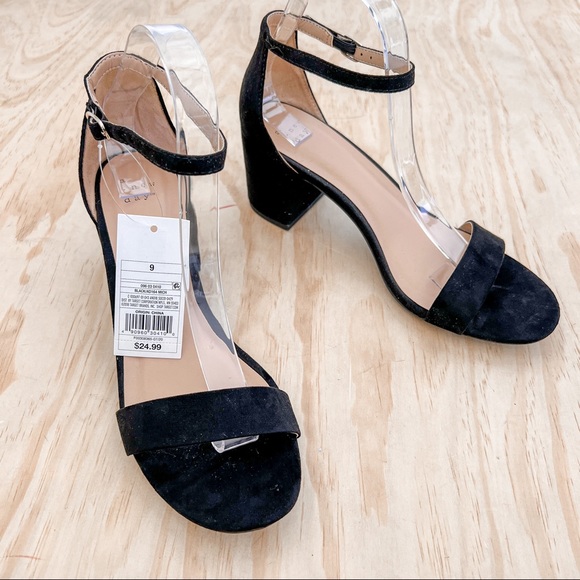 a new day Shoes - NWT A New Day black faux suede block heel sandals, size 9